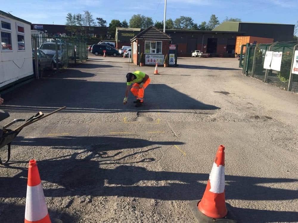 Industrial car park surfacing