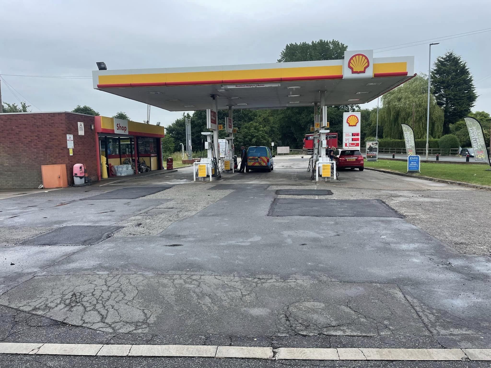 Tarmac patch repair work on a commercial premises